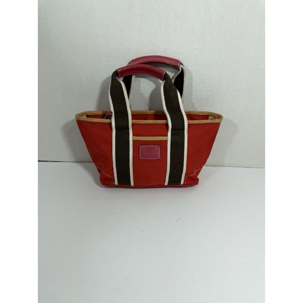 Coach Mini Tote Vintage Hampton Top Handle Tote Bag Orange Multi Scribble 2004